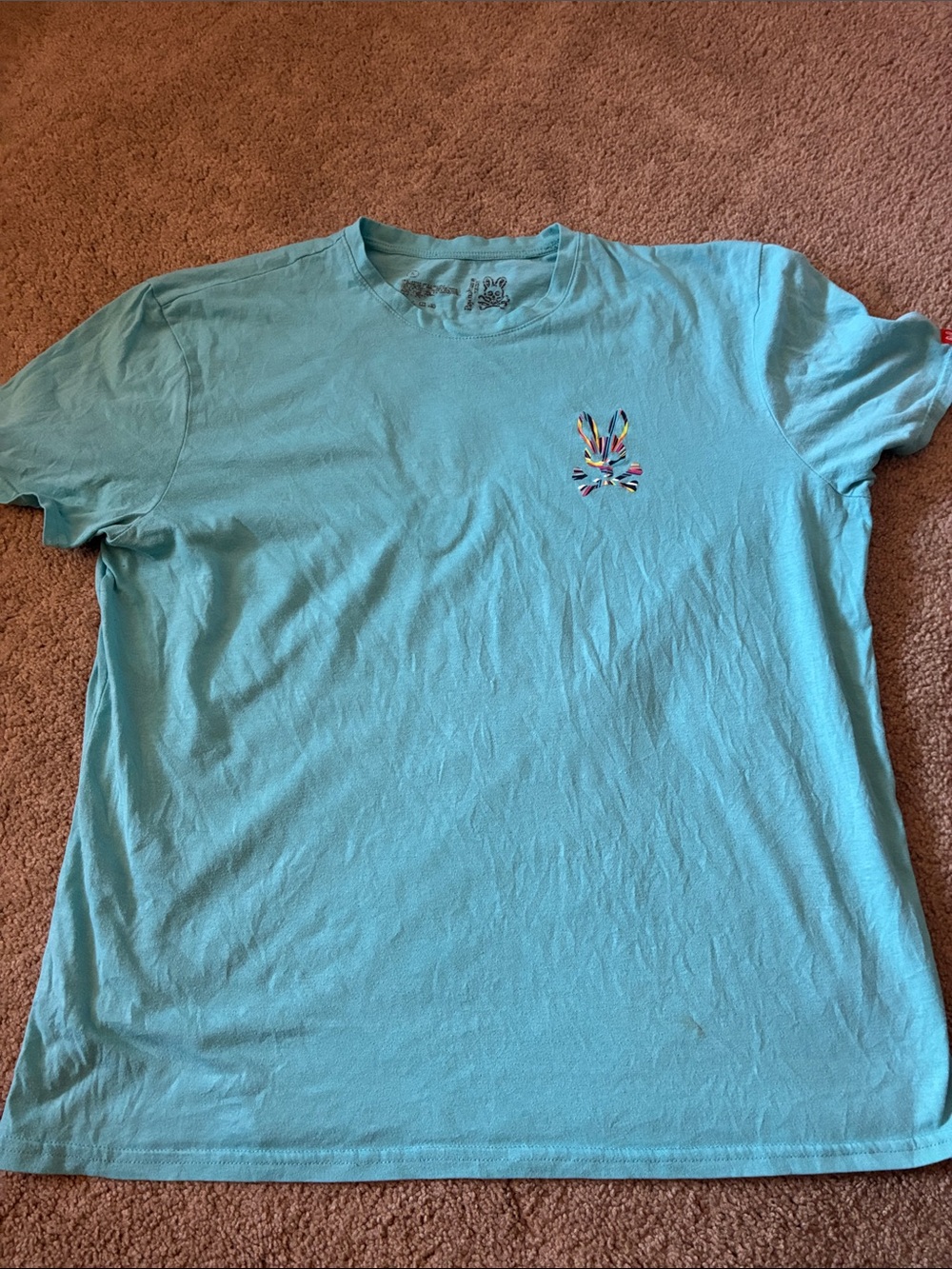 Psycho Bunny Light Blue Pima Cotton Graphic Tee - Size L
